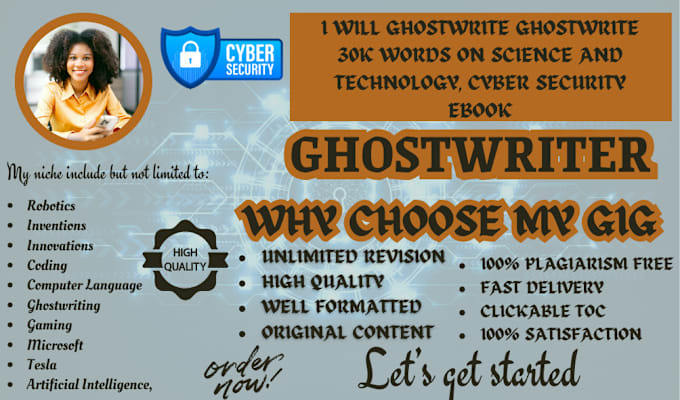 Gig Preview - Ghostwrite 30k words on science and technology, cyber security ebook