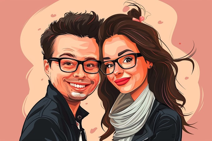 Gig Preview - Capture fun moment with friend or family cartoon caricatures