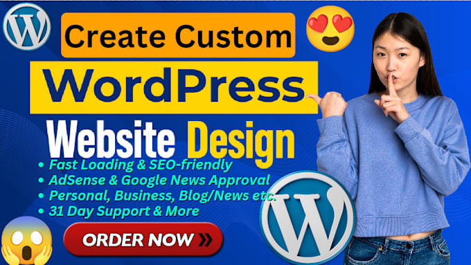 Gig Preview - Create wordpress blog website, educational website, business website, news site