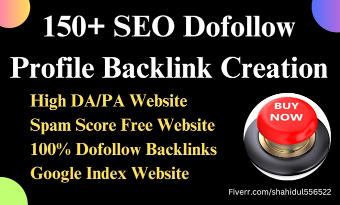 Gig Preview - Create SEO profile backlinks with dofollow on high da website