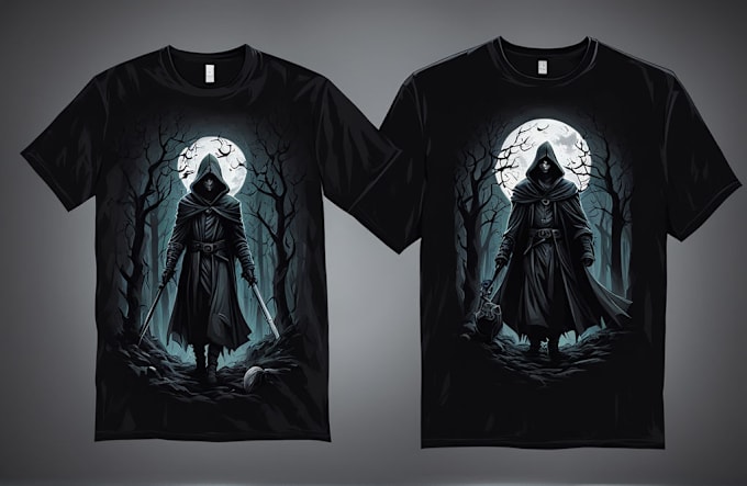 Gig Preview - Draw amazing dark art dark illustration for t shirt design