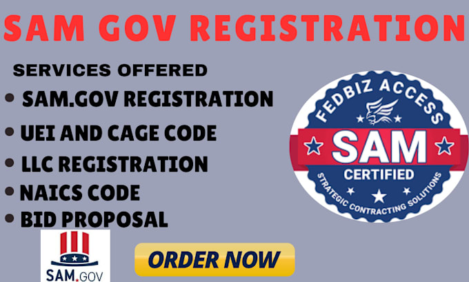 Gig Preview - Register your business on sam gov get uei cage code,naics code llc registration