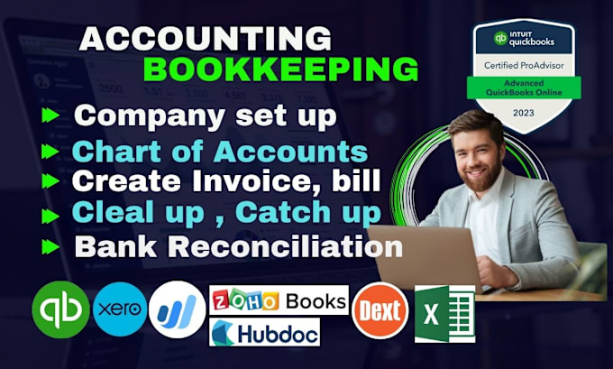 Gig Preview - Do monthly bookkeeping, using quickbooks online, xero, wave