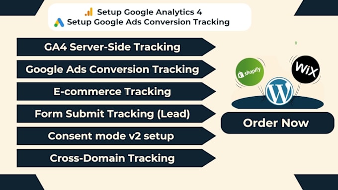 Gig Preview - Setup google analytics 4 server side, gads conversion tracking, consent mode v2