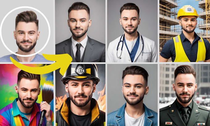 Gig Preview - Create profession headshot, profile picture, portrait, avatar using ai