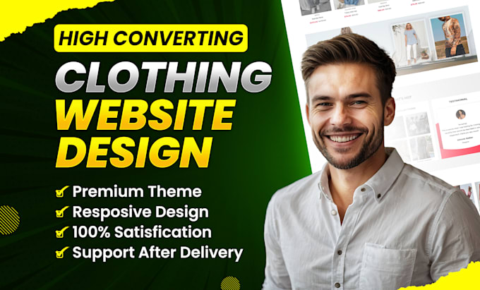 Gig Preview - Design fashion shopify website clothing brand, shopify boutique clothing store