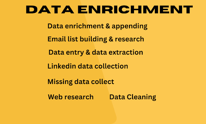 Gig Preview - Do  data enrichment, data appending and missing data collection