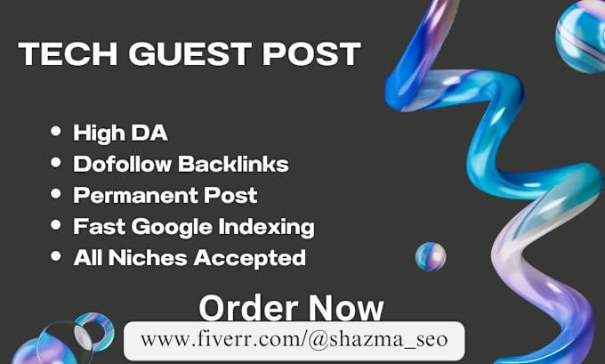 Gig Preview - Publish da75 tech guest post, technology guest post, dofollow authority backlink