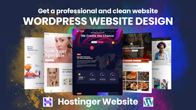 Gig Preview - Create hostinger website wordpress website with godaddy bluehost namecheap