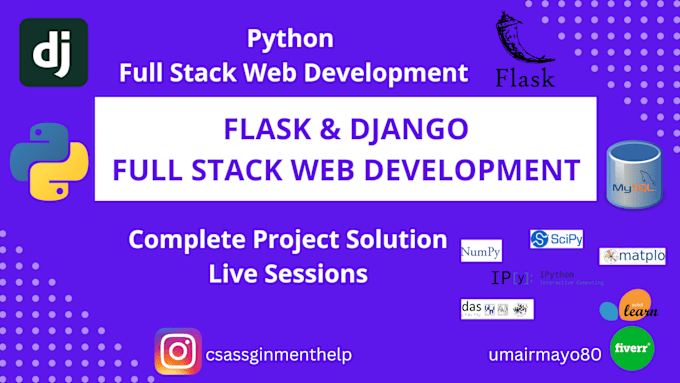 Gig Preview - Do python flask django full stack web development project