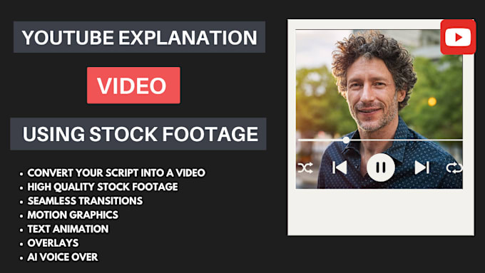 Gig Preview - Create youtube explanation video using stock footage