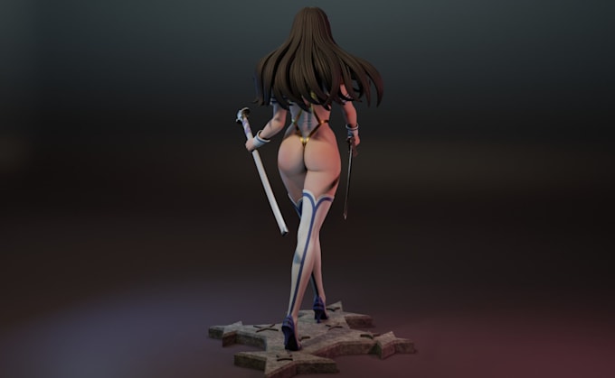 Gig Preview - Blender for nsfw model,stylized nsf model,2d to 3d model,cloth3d rig,scupt3d ue4