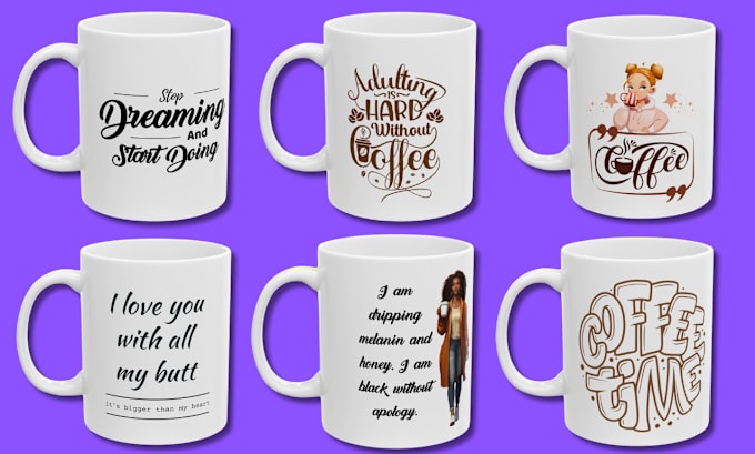 Gig Preview - Create unique mug and t shirt designs for printify and other