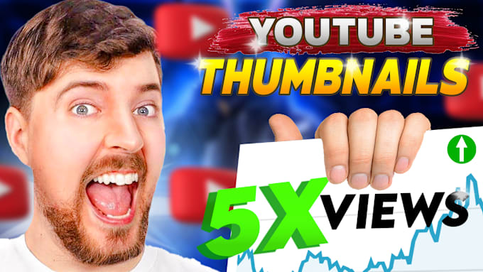 Gig Preview - Design view boosting  and custom youtube thumbnails in 3hrs