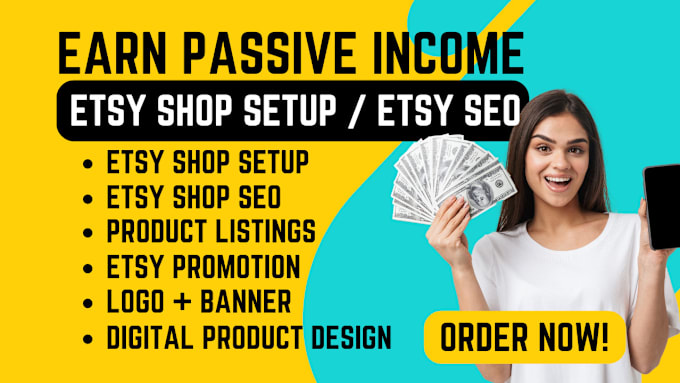 Gig Preview - Etsy shop setup with etsy product listing etsy digital product drop shipping seo