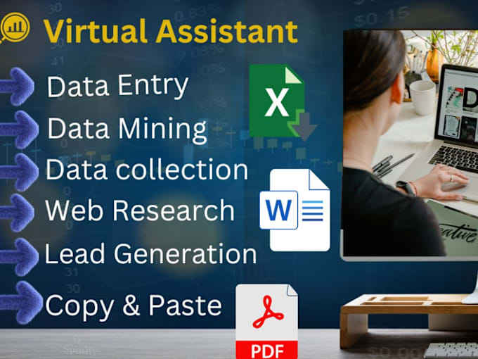 Gig Preview - Data entry, copy paste, web research, excel data entry, job