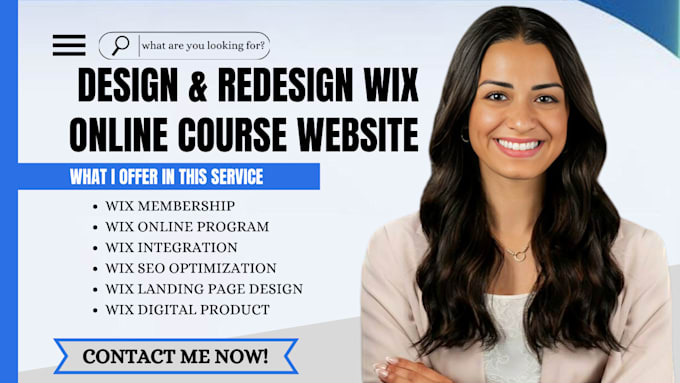 Gig Preview - Build wix website for online course, wix membership site, wix website redesign