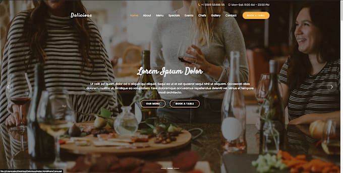 Gig Preview - Build a restaurant website with online ordering , gym website