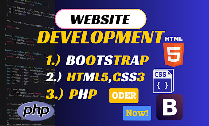 Gig Preview - Design and develop your website using html5,css3,bootstrap,php