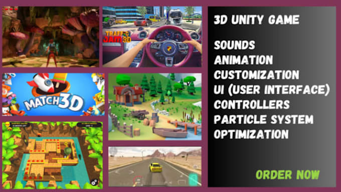 Gig Preview - Unity mobile, pc steam 3d or 2d game development