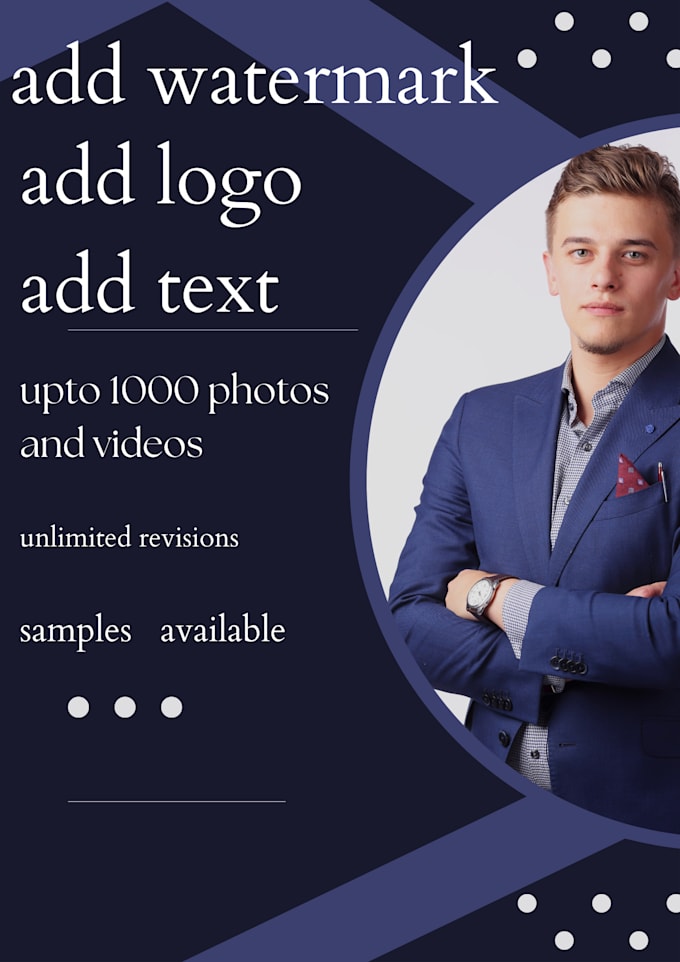 Gig Preview - Add watermark,logo and add text image upto 1000 photos