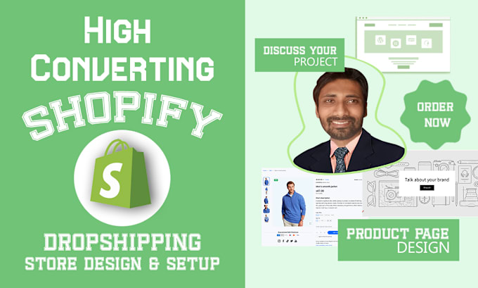 Gig Preview - Design shopify store or shopify website development, shopify dropshipping