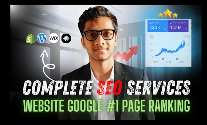 Gig Preview - Provide complete SEO services for wordpress, shopify, wix, squarespace, website