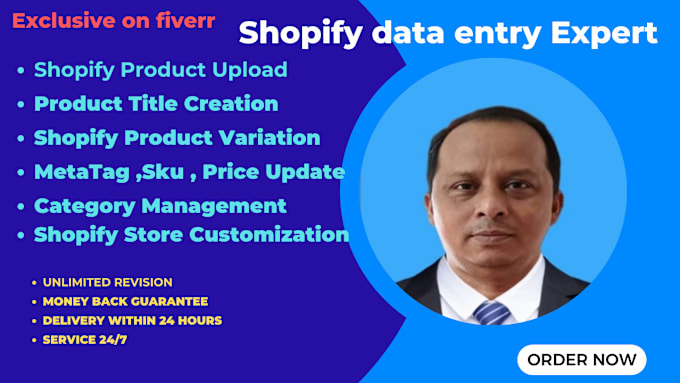 Gig Preview - Do shopify data entry and product listing