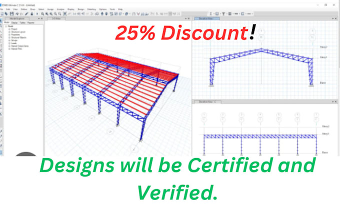 Gig Preview - Do design and analysis steel and pre fab structures