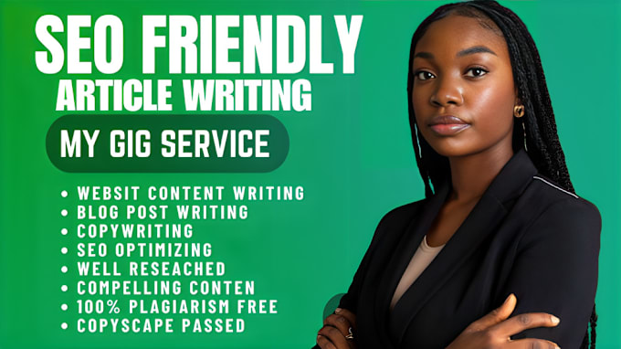 Gig Preview - Do SEO article writing, blog post writing, copywriting, website content writing