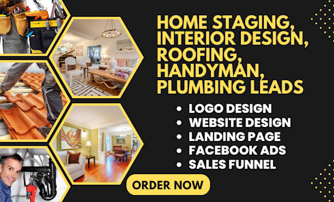 Gig Preview - Generate home staging leads, interior design, roofing, handyman plumbing leads