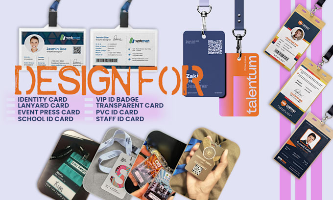 Gig Preview - Create multicolor lanyard card or id badge design