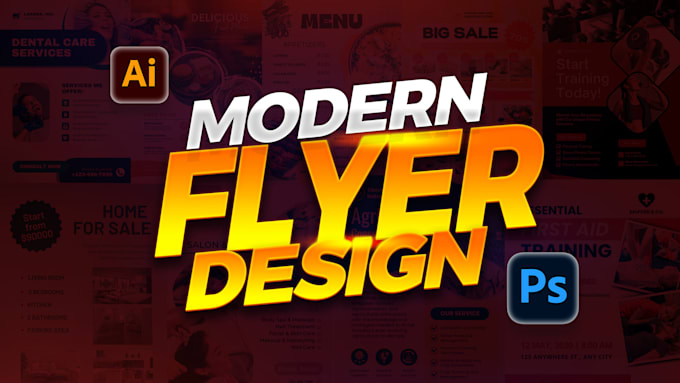 Gig Preview - Modern clean food flyers, food menu, price sheet, one pager, marketing flyer