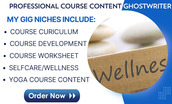 Gig Preview - Write course content on curriculum yoga fitness course, nutritional wellness