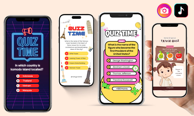 Gig Preview - Create trivia quiz videos for tiktok