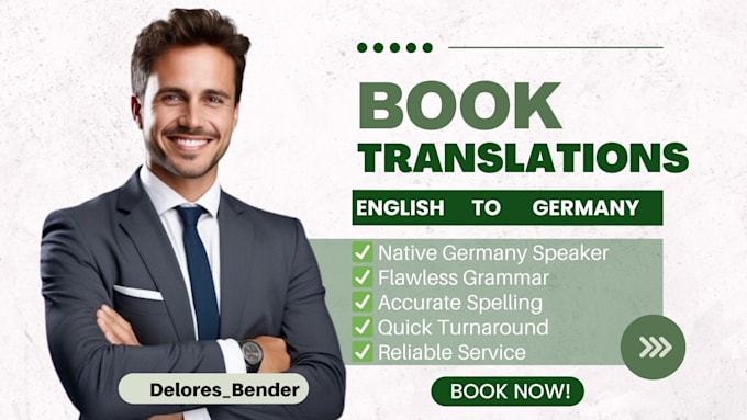 Gig Preview - Professional translate your book or story from english to spanish and german