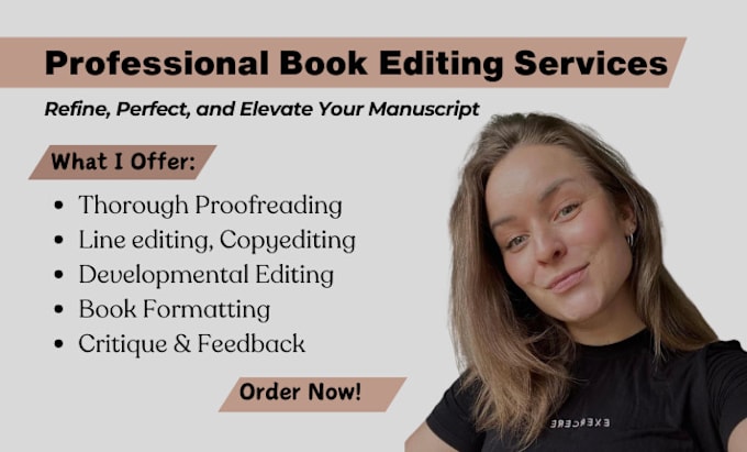 Gig Preview - Do thorough proofreading and editing, with developmental edit of your book