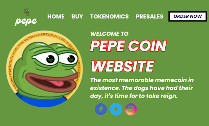 Gig Preview - Create crypto landing page, crypto meme website, memecoin website, pepe website