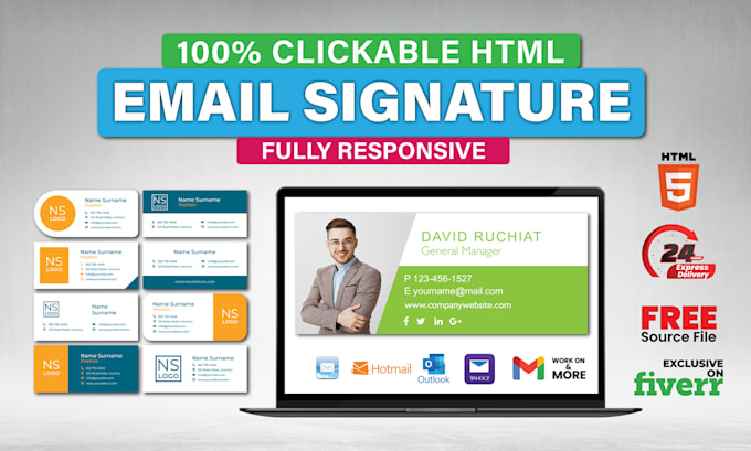 Gig Preview - Create professional clickable HTML email signature