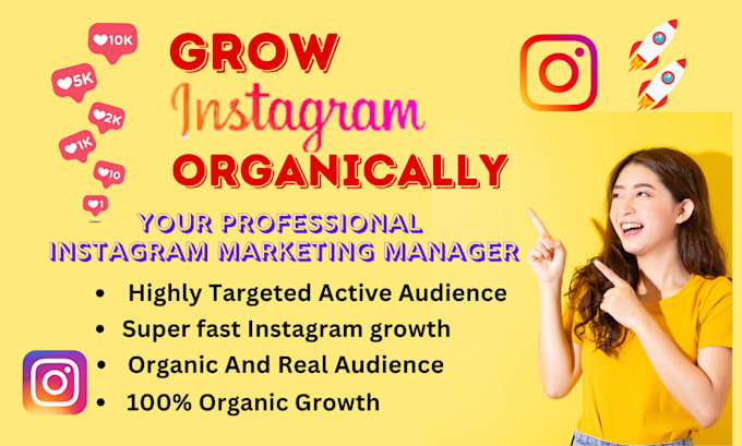 Gig Preview - Do instagram marketing or promotion for super fast organic instagram growth