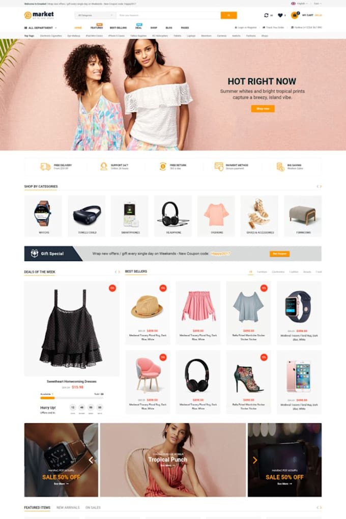 Gig Preview - Design, redesign, develop shopify store, dropshipping store