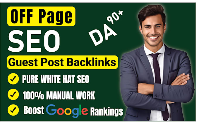 Gig Preview - Do off page SEO service using high quality dofollow guest posts backlinks