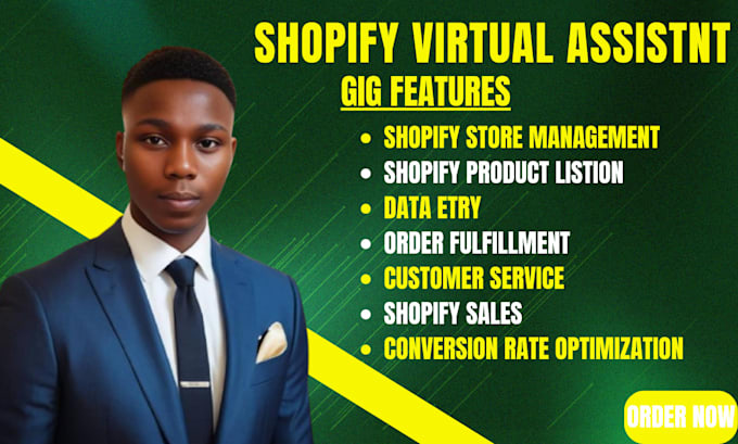 Gig Preview - Be your shopify virtual assistant, shopify store manager, shopify marketing