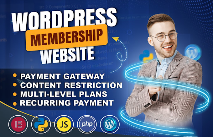 Gig Preview - Build wordpress membership website and subscription website