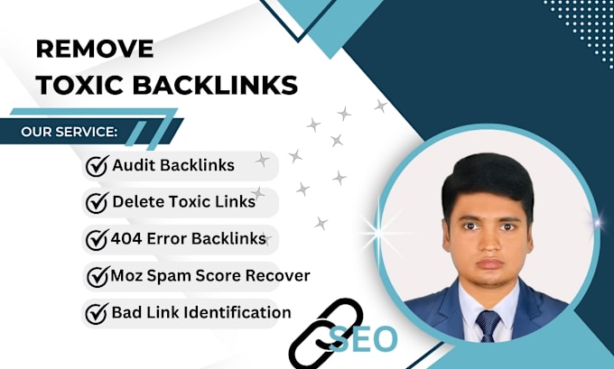 Gig Preview - Do remove toxic backlinks, disavow links, 404 error, and moz spam score recover