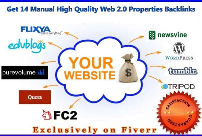 Gig Preview - Manually create 15 high quality web 20 properties backlinks