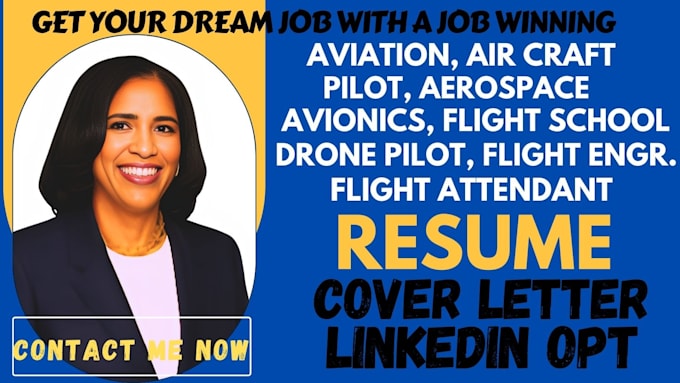 Gig Preview - Write perfect aviation, aerospace engineer, air hostess and autopilot resumes