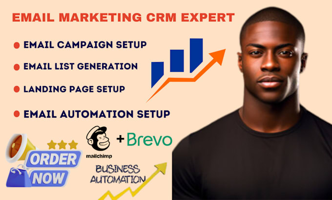 Gig Preview - Do email marketing with make com automation mailchimp, brevo, beehiiv for growth