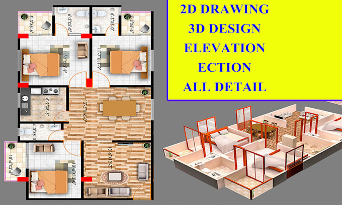 Gig Preview - Be your architect draftsman 2d 3d for house plan floor plan