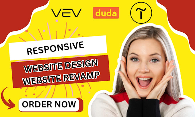 Gig Preview - Design or revamp vev website, duda website, tilda website, vev expert